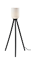 Adesso Kinsley Floor Lamp, 57-1/2”H, Frosted Ribbed Glass Shade/Black