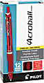 Pilot® Acroball Retractable Hybrid Gel Pens, Medium Point, 1.0 mm, Translucent Red Barrel, Red Ink, Pack Of 12 Pens