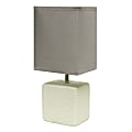Simple Designs Petite Faux Stone Table Lamp, 11-13/16”H, White Base/Gray Shade 1 thumbnail image
