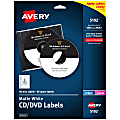 Avery® Printable CD Labels, 5192, Round, Matte White, 4.65", Pack Of 40 1 thumbnail image