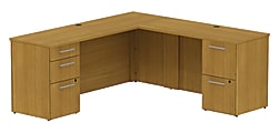 BBF 300 Series Small-Space L-Shaped Desk, 29 1/10"H x 71 1/10"W x 69 2/5"D, Modern Cherry, Standard Delivery Service