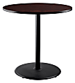 National Public Seating Round Café Table, 42"H x 36"W x 36"D, Mahogany/Black