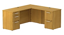 BBF 300 Series Small-Space L-Shaped Desk, 29 1/10"H x 65 3/5"W x 63 2/5"D, Modern Cherry, Premium Installation Service