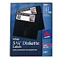 Avery® Permanent Inkjet/Laser Diskette Labels, 5197, 5 1/4", White, Pack Of 840