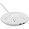 Accell Power Air - Surge Protector and USB Charging Station - White, 6 ft (1.8 m) - 6 x AC Power, 2 x USB - 1800 VA - 1080 J - 120 V AC Input