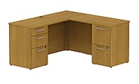 BBF 300 Series Small-Space L-Shaped Desk, 29 1/10"H x 59 3/5"W x 57 1/5"D, Modern Cherry, Standard Delivery Service