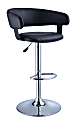 Powell Barrel Back Adjustable Bar Stool, Black/Chrome 1 thumbnail image