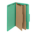 Smead® Pressboard Classification Folders, 2 Dividers, Legal Size, 100% Recycled, Green, Pack Of 5 1 thumbnail image