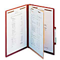 Smead® Pressboard Classification Folders, 1 Divider, Legal Size, 100% Recycled, Red/Brown, Pack Of 5