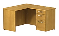 BBF 300 Series Small-Space L-Shaped Desk, 29 1/10"H x 47 3/5"W x 51 1/2"D, Modern Cherry, Standard Delivery Service