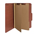 Smead® Pressboard Classification Folders, 2 Dividers, Legal Size, 100% Recycled, Red/Brown, Pack Of 5 1 thumbnail image