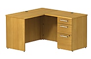 BBF 300 Series Small-Space L-Shaped Desk, 29 1/10"H x 47 3/5"W x 51 1/2"D, Modern Cherry, Premium Installation Service