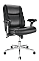 Realspace® Densey Bonded Leather Mid-Back Manager's Chair, Black/Silver, BIFMA Compliant 1 thumbnail image