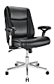 Realspace® Densey Bonded Leather Mid-Back Manager's Chair, Black/Silver, BIFMA Compliant
