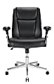 Realspace® Densey Bonded Leather Mid-Back Manager's Chair, Black/Silver, BIFMA Compliant