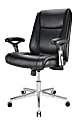 Realspace® Densey Bonded Leather Mid-Back Manager's Chair, Black/Silver, BIFMA Compliant