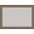 Amanti Art Rectangular Non-Magnetic Cork Bulletin Board, Gray, 20” x 14”, Parisian Silver Wood Frame