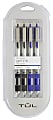 TUL® Retractable Gel Pens, Medium Point, 0.7 mm, Silver Barrel, Black And Blue Inks, Pack Of 4 Pens 1 thumbnail image