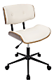 LumiSource Lombardi Office Chair, Walnut/Cream 1 thumbnail image