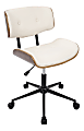 LumiSource Lombardi Office Chair, Walnut/Cream