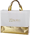 Custom Flair Metallic-Accent Non-Woven Tote Bag, 15" x 12", Frost