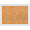 Amanti Art Cork Bulletin Board, 32" x 24", Natural, Blanco White Wood Frame