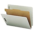 Nature Saver Classification Folders With Standard Dividers, Letter Size, 100% Recycled, Gray/Green, Box Of 10