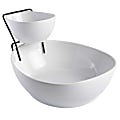 Gibson Gracious Dining 3-Piece 2-Tier Fine Ceramic Chip And Dip Serving Set, White 1 thumbnail image