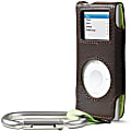 Belkin Carabiner Case for iPod nano - Slide Insert - Leather - Dark Brown, Black