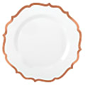 Amscan Ornate Premium Plastic Plates With Trim, 7-3/4", White/Rose Gold, Pack Of 20 Plates