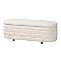 Baxton Studio Betiana Modern Japandi Storage Bench, 17-3/4”H x 48-13/16”W x 17-1/2”D, Cream/Walnut Brown 1 thumbnail image
