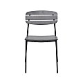 Eurostyle Kalmar Stackable Outdoor Furniture Armchairs, Dark Gray/Black, Set Of 2 Chairs, 90790DKGRY 1 thumbnail image