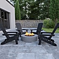 Flash Furniture Charlestown All-Weather Poly Resin Folding Adirondack Chairs, Black, Set Of 4 Chairs 1 thumbnail image