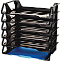 Officemate 26212 Achieva Side Load Letter Tray, Recycled, 6/ PK, Black - 6 Tier(s) - 15"x15.1"x 8.9" Depth - 26212 1 thumbnail image