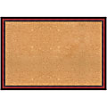 Amanti Art Non-Magnetic Cork Bulletin Board, 39" x 27", Natural, Rubino Cherry Scoop Wood Frame