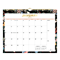 2024 Day Designer Monthly Wall Calendar, 15” x 12", Wild Flora Black, January To December 1 thumbnail image