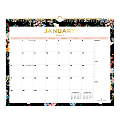 2024 Day Designer Monthly Wall Calendar, 15” x 12", Wild Flora Black, January To December