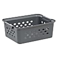 Iris® Plastic Storage Basket, Small, 10-1/4”H x 12-7/16”W x 14-13/16”D, Gray