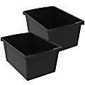 Storex Classroom Storage Bin, Medium, Black, Pack Of 2 1 thumbnail image