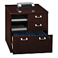 Bush Business Furniture Quantum 30"W Lateral 3-Drawer Storage Cabinet, Harvest Cherry, Premium Installation 1 thumbnail image