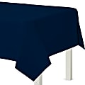 Amscan Flannel-Backed Vinyl Table Covers, 54” x 108”, Navy Blue, Pack Of 2 Covers