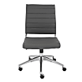 Eurostyle Axel Armless Faux Leather Low-Back Commercial Office Task Chair, Gray