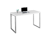 Monarch Specialties Contemporary 48"W Computer Desk, White/Silver 1 thumbnail image