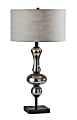 Adesso® Natalie Table Lamp, 28-3/4"H, Light Gray Shade/Black & Smoke Base 1 thumbnail image