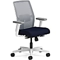 HON Ignition Low-back Task Chair - Navy Fabric Seat - Fog Mesh Back - Designer White Frame - Low Back - Armrest - 1 Each