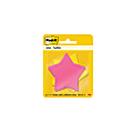 Post-it Notes, Super Sticky Star Shape, 3" x 3", Assorted Colors, Pack Of 2 Pads