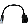 QVS 3-Pack 1ft 350MHz CAT5e/Ethernet PortSaver Black Patch Cord - 1 ft Category 5e Network Cable  - CC5MF01BK 1 thumbnail image