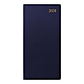 Letts® Signature Weekly/monthly Planner, Sewn Binding With Flexible Leather Cover, 3-1/4" X 6-5/8", Blue, January To December 2020