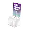 Azar Displays Plastic Suggestion Box, With Lock, Molded, Small, 3 1/2"H x 5 1/2"W x 5"D, White