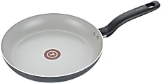 T-Fal Initiatives Aluminum Fry Pan, 12”, Black/Silver